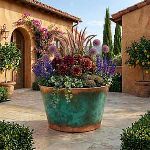 Jardinière élégante pour l'extérieur, jardinière de jardin rustique moderne, jardinière décorative pour maisons de luxe, conteneur surdimensionné - Product Image 1