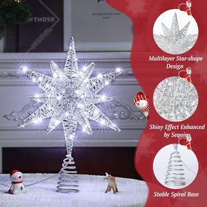 Decorazione Natalizia per Albero di Natale con 8 Modalità di Illuminazione, Alimentata via USB, con Timer Regolabile per Ornamenti Natalizi - Product Image 3