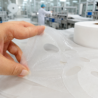 Y114 Masque en fibre végétale transparente importée de Corée, substrat 40 g/m² en gel de glace cristallin, feuille de masque sec