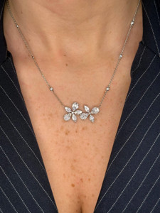 Collier en diamant de laboratoire certifié IGI 1,50 ct, taille poire marquise Wildflower, en or massif 18K 14K 10K et argent 925, pendentif pour femme - Product Image 2