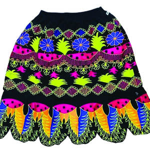 Nouvelle Collection Été : Jupes Pohnpei pour Femme, Motif Floral, Longueur Midi, Taille Élastique, Jupes Insulaires Micronésiennes avec Broderie Traditionnelle - Product Image 1