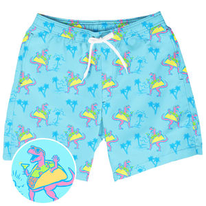 กางเกงขาสั้นคุณภาพสูงสำหรับเล่นเซิร์ฟ ตกปลา เดินป่า ว่ายน้ำ ชุดว่ายน้ำลายเรียบ กางเกงชายหาด - Product Image 4