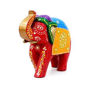 Hand-Painted Wooden <b>Elephant</b> Figurine | Colorful Indian <b>Elephant</b> Statue | Handmade Wooden Home <b>Decor</b> & Gift Item - Product Image 2