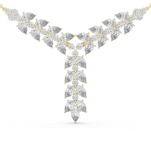 Joyería de Lujo para Novia, con Diamantes Cultivados en Laboratorio, Oro Amarillo de 14K, Corte Marquesa y Redondo, Diseño de Cascada - Product Image 1