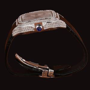 Outstanding Square Case Missanite Diamond Roman Numerals Dial <b>Black</b> Rubber Band Fashion Wristwatch for <b>Man's</b> Collection - Product Image 2