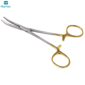 Stainless Steel Multi Use Kelly Hemostat Forceps with <b>Half</b> Serrated Jaws Best Product Golden Handle Non <b>Slip</b> Surgical Instrument - Product Image 4