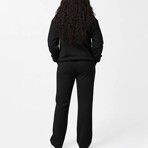 Survêtements pour femmes de haute qualité en gros, décontractés, de qualité supérieure, à col rond, 100% coton, couleur unie, en vente - Product Image 2