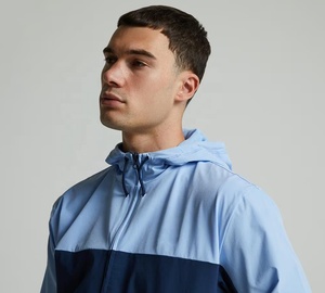 Conjunto Deportivo para Hombre con Capucha y Bloques de Color, Chaqueta Cortavientos Impermeable y Transpirable, 100% Poliéster, Ropa Deportiva para Verano y Actividades al Aire Libre - Product Image 5