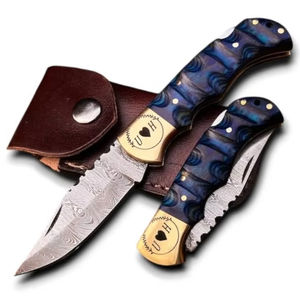 Cuchillo EDC Plegable de Acero de Damasco de Alta Calidad, con Mango de Madera Pakka y Latón, Punta de Gota, Agarre Firme y Cómodo, Afilado como una Navaja, ¡Venta Caliente! - Product Image 1