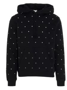 <b>Black</b> Rhinestone Hooded Pullover Hoodie <b>Fleece</b> Sweatshirt Regular Fit Winter Streetwear - Product Image 6
