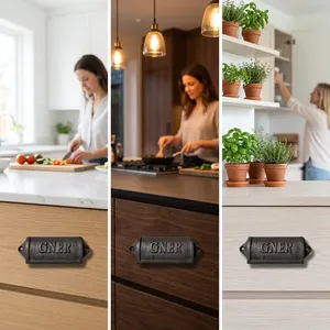 Poignées de tiroir en fonte GNER, modernes, durables, 25 mm, élégantes, gravées, pour meubles, commodes, cuisine, chambre, extérieur, école - Product Image 3