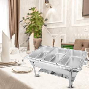 Chauffe-Plat Professionnel 3L en Acier Inoxydable à Trois Plateaux – Construction Métallique Robuste pour Buffets et Événements - Product Image 6