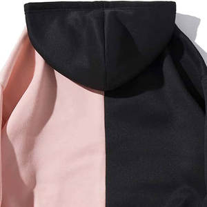 Sudadera con Capucha Personalizada para Hombre, Dos Tonos, Negro y Rosa, Estilo Urbano, Oversize, de Felpa Gruesa - Product Image 6