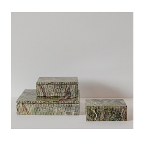 Boîte à bijoux en marbre au design classique, forme rectangulaire, 3 pièces de tailles différentes, boîte en marbre - Product Image 1