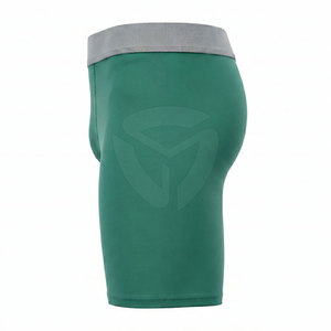 High Quality <b>Men</b> <b>Compression</b> <b>Shorts</b> Mid Waist Elastic Breathable Quick Dry Satin Solid Spandex/Polyester High Street Gray Color - Product Image 4