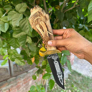 ขวานไวกิ้งแบบดั้งเดิมทำมือ สไตล์นอร์ดิก ใบมีดเหล็กกล้าคาร์บอน ด้ามไม้ สำหรับตั้งแคมป์ ล่าสัตว์ ตัดไม้กลางแจ้ง - Product Image 4