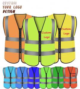 Chaleco de Seguridad Reflectante de Alta Visibilidad Unisex, Verde, de Poliéster, con Múltiples Bolsillos y Ribete a Cuadros - Product Image 2