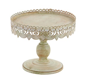 Plateau à gâteau rond en cristal, finition dorée, plat de service décoratif - Product Image 6