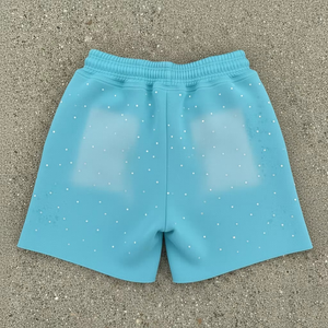 Shorts en toile délavée personnalisés pour hommes, 100 % coton, effet soleil, couleur unie, streetwear, cordon de serrage, taille haute, décontractés, été - Product Image 2