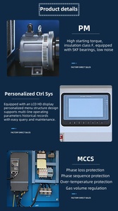 Compresor <span class=keywords><strong>de</strong></span> Aire <span class=keywords><strong>de</strong></span> Tornillo Industrial <span class=keywords><strong>de</strong></span> 300 HP, 200 KW, 7-10 bar, <span class=keywords><strong>de</strong></span> Dos Etapas, Refrigerado por Aire, con Alimentación <span class=keywords><strong>de</strong></span> CA, Sin Aceite, para Máquina <span class=keywords><strong>de</strong></span> Moldeo por Extrusión y Soplado - Product Image 6