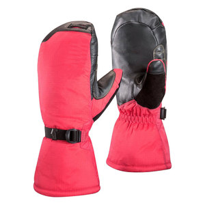 Mitaines de ski en cuir rouge Salva, longueur poignet, style sportif, doublure en fausse fourrure, compatibles écran tactile, respirantes - Product Image 1