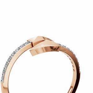 Anillo Abierto de Moda con Flecha Geométrica y Diamante Cultivado en Laboratorio para Mujer, Anillo de Compromiso o Aniversario en Oro de 10K, 14K, 18K, Plata 925, 935 - Product Image 3