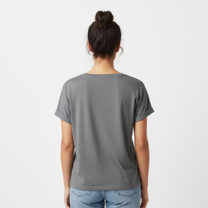 Camiseta de algodón de manga corta para mujer, 100% algodón, alta calidad, impresión personalizada, talla grande, precio económico, camisetas de mujer en tendencia - Product Image 3