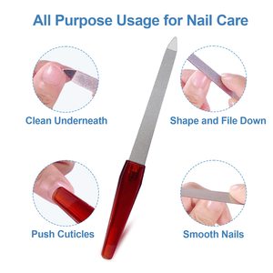 Lima de uñas metálica (6 piezas) para uñas naturales, hecha de acero inoxidable, tipo espada - Product Image 2