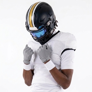 Adult Full Finger Receiver Gloves Breathable <b>Hook</b> Loop <b>Sticky</b> Grip Silicone Palm Custom Team Training American Football Gloves - Product Image 6