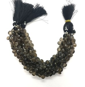 Cuarzo Ahumado Natural Facetado en Forma de Pera, Color Marrón, Gema Suelta para Joyería, Certificado por Terceros, 8-9mm, Briolette, Venta al Por Mayor - Product Image 1