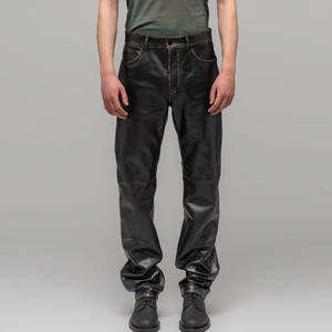 Precios al por Mayor, Pantalones de Lona Rectos para Hombre, 100% Piel de Oveja Genuina de Alta Calidad, Cierre de Botón, Impermeables y Transpirables - Product Image 1