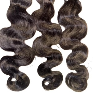 Export Quality Burgundy <b>Body</b> <b>Wave</b> Remy Human Hair Bundles 100g Bundle Machine Double Weft Weave Extensions All Colors Suitable - Product Image 1