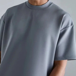 Camiseta de Alta Calidad 100% Algodón, Gruesa, de Lujo, Antiarrugas, Estilo Urbano, Unisex, con Logotipo Personalizado, Corte Cuadrado, para Hombre - Product Image 4