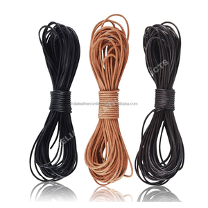 Cordón de cuero negro de 1,0mm directo de fábrica para hacer joyas, manualidades y accesorios personalizados - Product Image 1