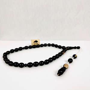 Perles de prière musulmanes Tasbih en corne de buffle véritable, fabrication artisanale, 10 mm, 33 pièces, OEM indien, luxe moderne, haute qualité - Product Image 1