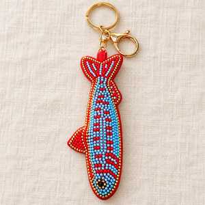 Elegant Beaded Key Chain Handmade Bag Charm with Colorful Embroidery for Women Girls Handbags Backpacks and Fashion Accessories - Product Image 5