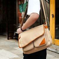 High Quality Luxury Vintage Fashion Waterproof Durable Lightweight Shoulder Canvas Messenger Bag for College School Students