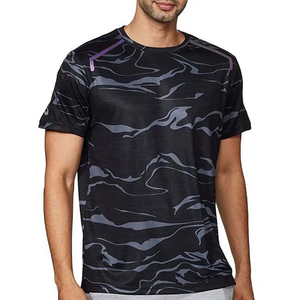 เสื้อยืดแขนสั้นลายพรางสำหรับผู้ชาย แห้งเร็ว สปอร์ต คอกลม ทรงปกติ ผ้าถักโพลีเอสเตอร์ - Product Image 4