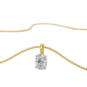 Pendentif en diamant ovale de 1,5 carat cultivé en laboratoire, or marqué BIS, certifié IGI, style solitaire élégant, bijoux fins, collier minimaliste - Product Image 3