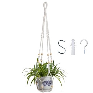 Handcrafted Mango Wood Macram-Style Hanging <b>Planter</b> Holder - Wholesale - Product Image 6
