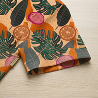 Heren Hawaiiaans overhemd met tropische fruitprint, 100% katoen, ademend, milieuvriendelijk, sneldrogend, zomer, strandvakantie, Aloha, knoopsluiting, casual