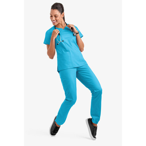 Ensembles d'uniformes médicaux pour femmes, tenues d'hôpital et de clinique, blouses d'infirmière à col en V et pantalons de jogging - Product Image 6
