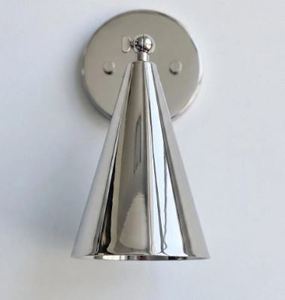 Aplique de pared cónico de cromo pulido |   Lámpara Italiana Moderna de Mediados de Siglo, Luz de Latón - Product Image 3