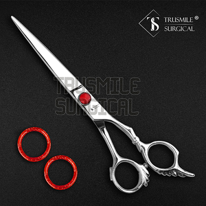 Tijeras de peluquero plateadas de alta calidad al por mayor, tijeras de corte de pelo de acero inoxidable con punta de hoja afilada para peinar el cabello - Product Image 3