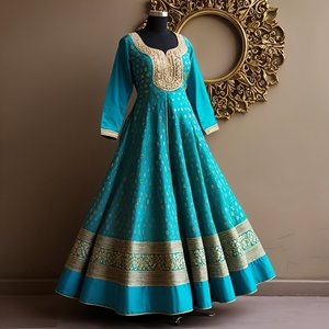 Traje Anarkali para Mujer, Traje Salwar, Elegancia Tradicional, Tela de Viscosa Transpirable para Cualquier Ocasión - Product Image 5