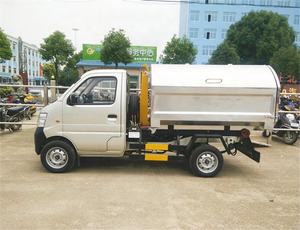 Piccolo camion della spazzatura a benzina Duy 3 m3 con braccio a gancio 3ton veicolo per la raccolta dei rifiuti domestici in acciaio inox furgone vendita - Product Image 3