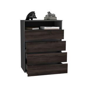 Alpine Modern Matt Grey <b>4</b>-<b>Drawer</b> Dresser with Spacious <b>Storage</b> and Stylish Handles - Product Image 5