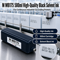 Encre solvant noire de haute qualité M MB175 originale de 500 ml pour imprimantes de codage CIJ industrielles continues