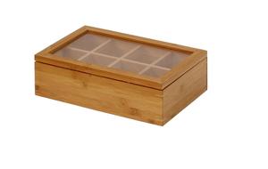 Multi-Purpose 8-Slot Square Wooden <b>Tea</b> Bag Spice <b>Box</b> Eco-Friendly Clear Acrylic Lid Gourmet Kitchen Display Case Corporate Gift - Product Image 2
