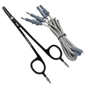 Tijeras Bipolares Curvas para Disección, Juego de Instrumentos Quirúrgicos de Acero, Manuales, para Disección de Tejidos Finos - Product Image 6